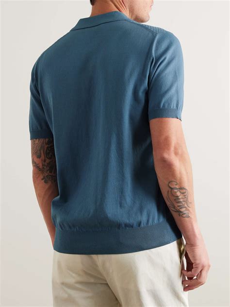 Textured Cotton Polo Shirt 